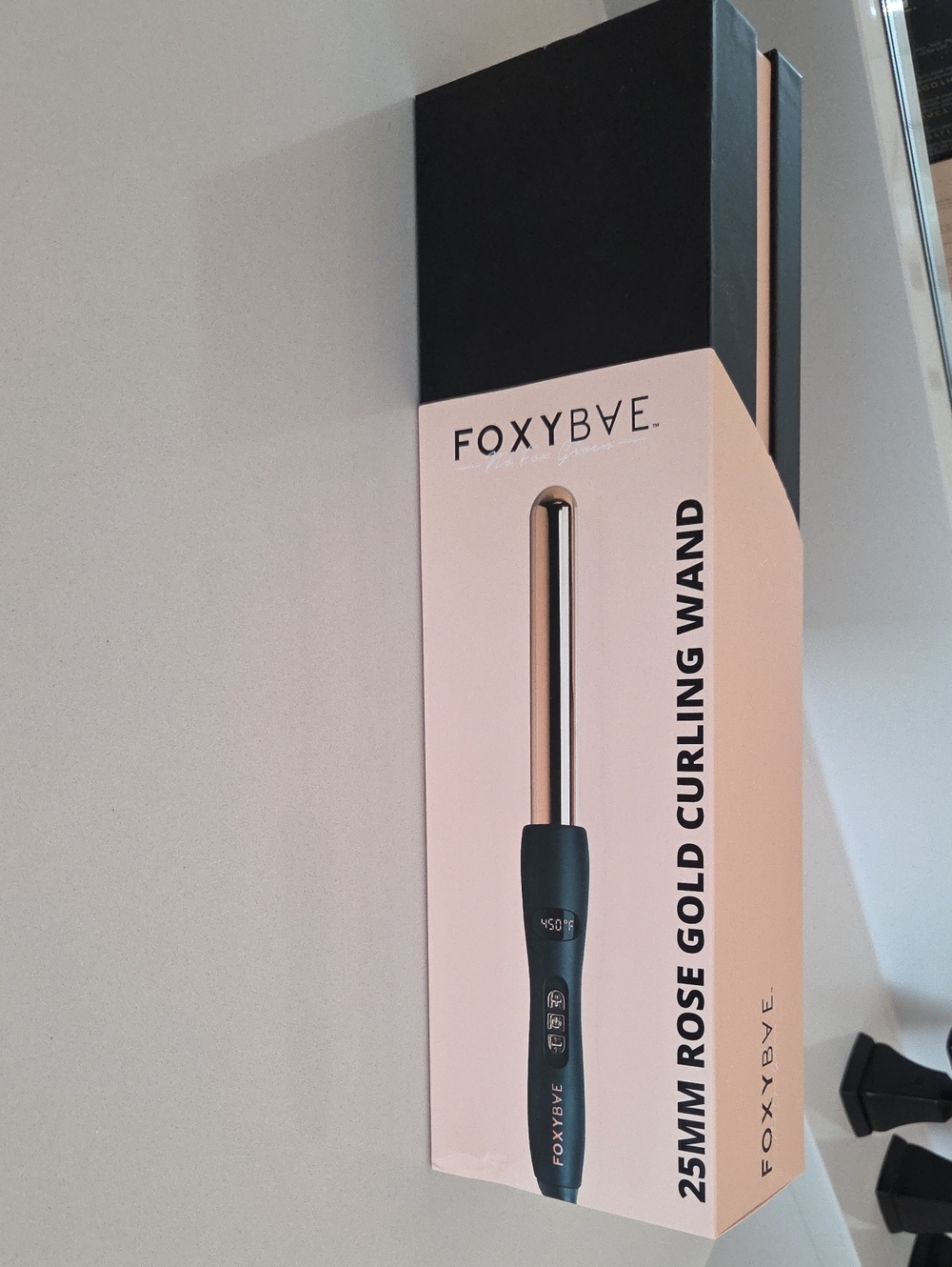 FOXYBAE 25mm Rose Gold Curling Wand - Rose Gold/Black